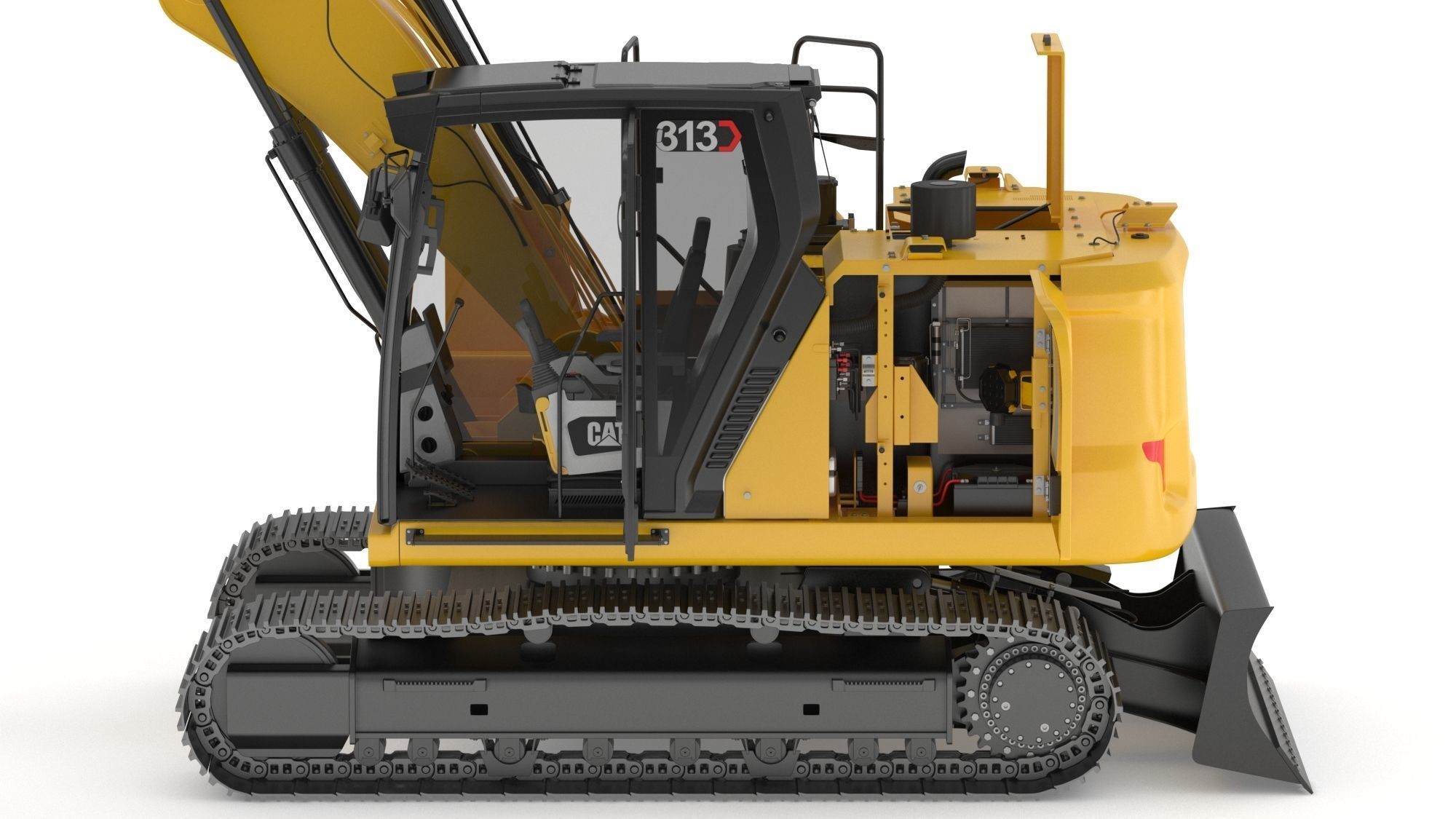 CAT 313 Triple Arm New Cabin 3D model_10