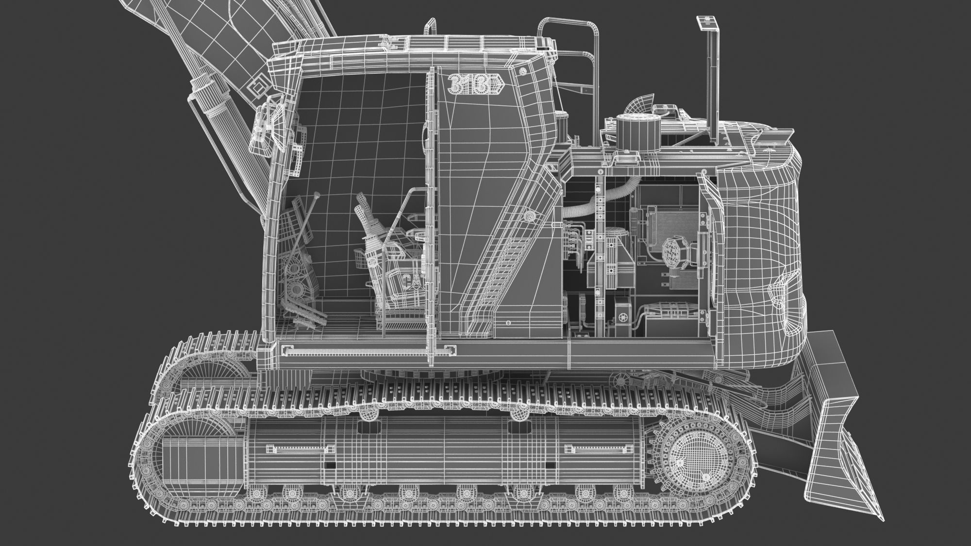 CAT 313 Triple Arm New Cabin 3D model_31