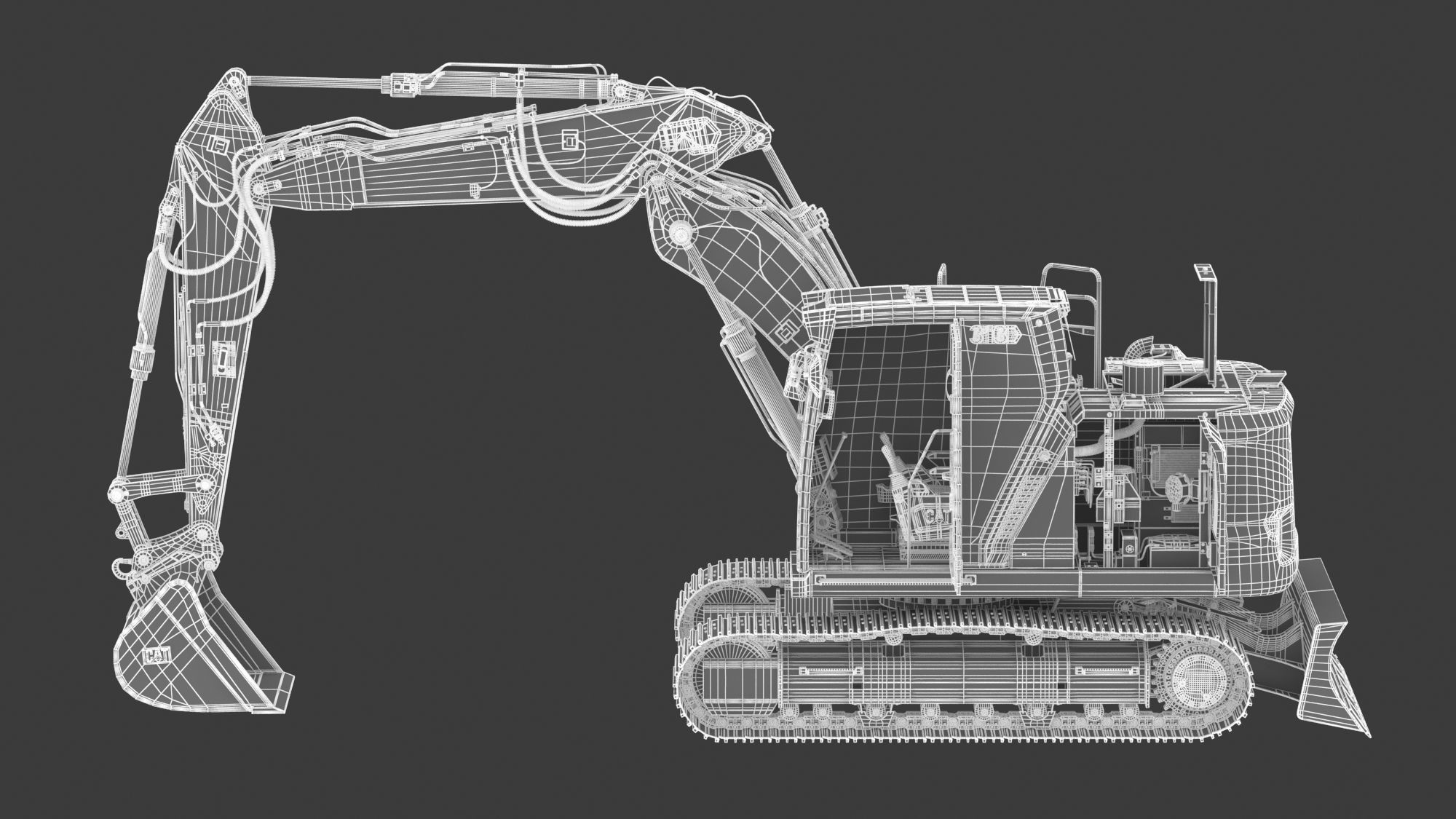 CAT 313 Triple Arm New Cabin 3D model_21
