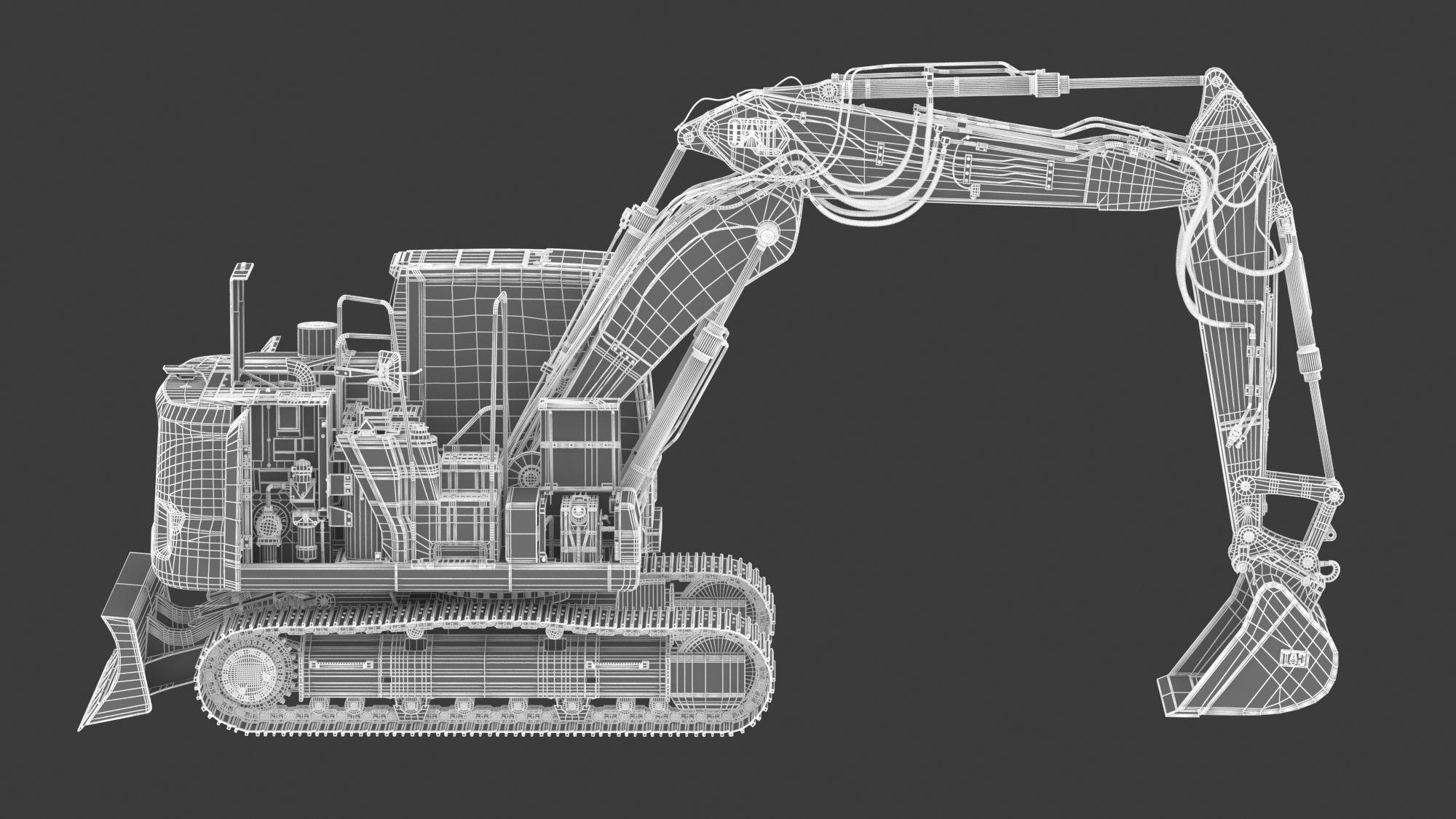 CAT 313 Triple Arm New Cabin 3D model_25