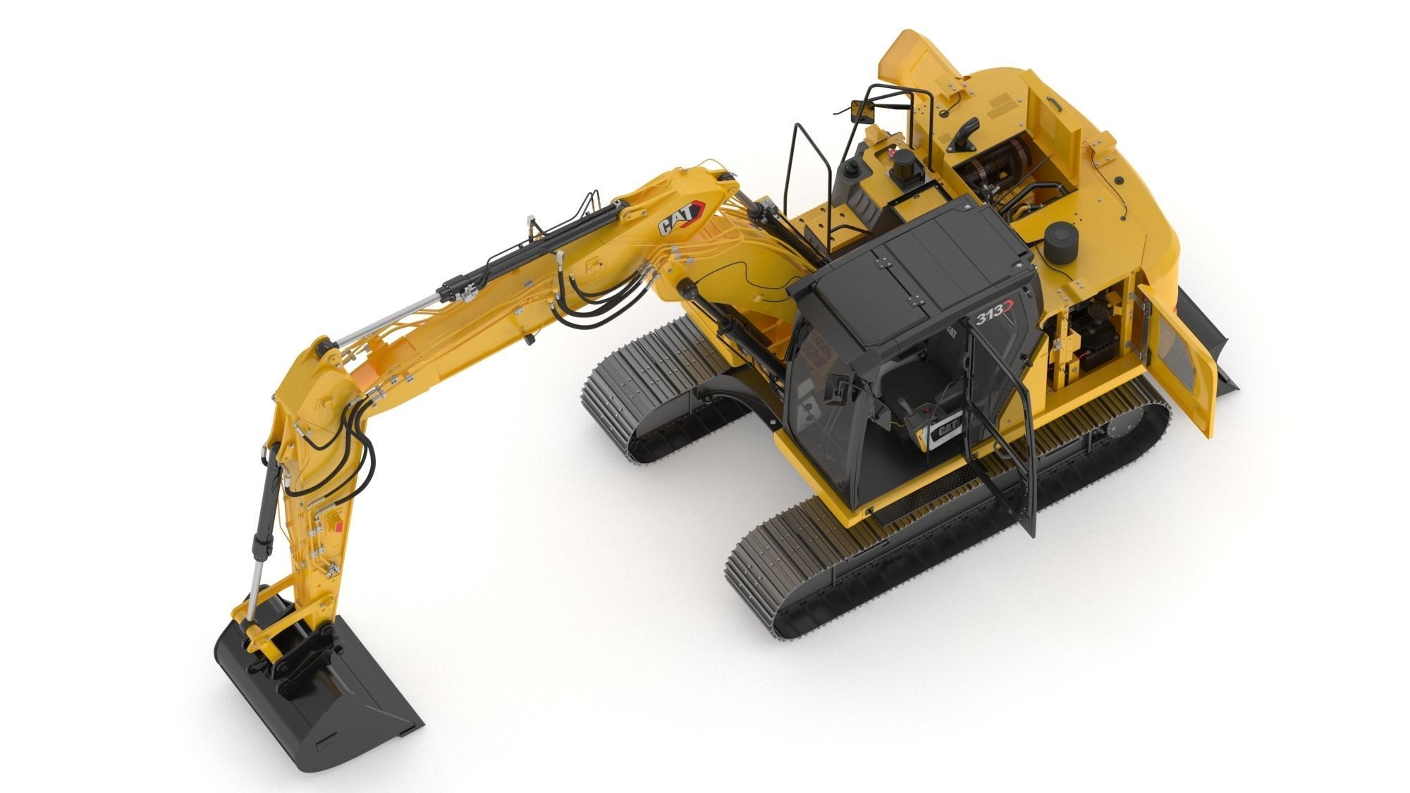 CAT 313 Triple Arm New Cabin 3D model_8