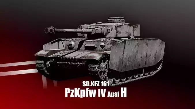 Panzer 4 - PzKpfw IV - Ausf H - Common Livery Low-poly 3D model