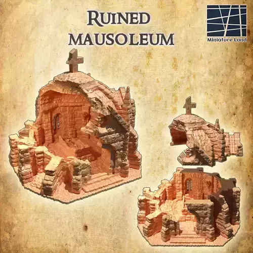 Ruined Mousoleum Tabletop Terrain 28 mm 3D print model