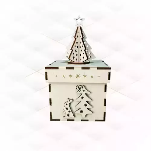 Christmas Tree Box laser cutting design 3D print model Christmas Tree Box laser cutting design 3D print model