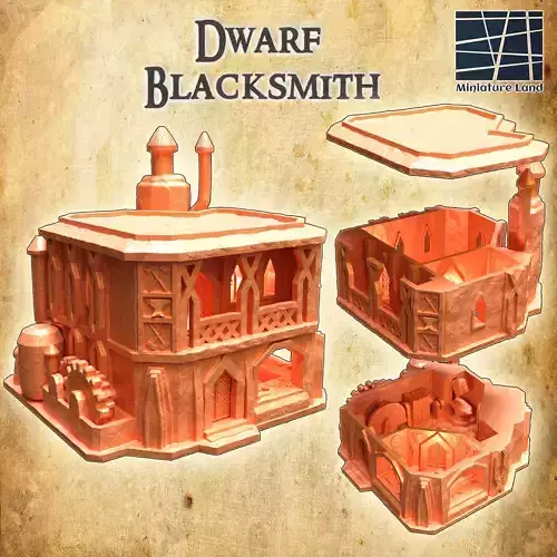 Dwarf Blacksmith Tabletop Terrain 28 mm