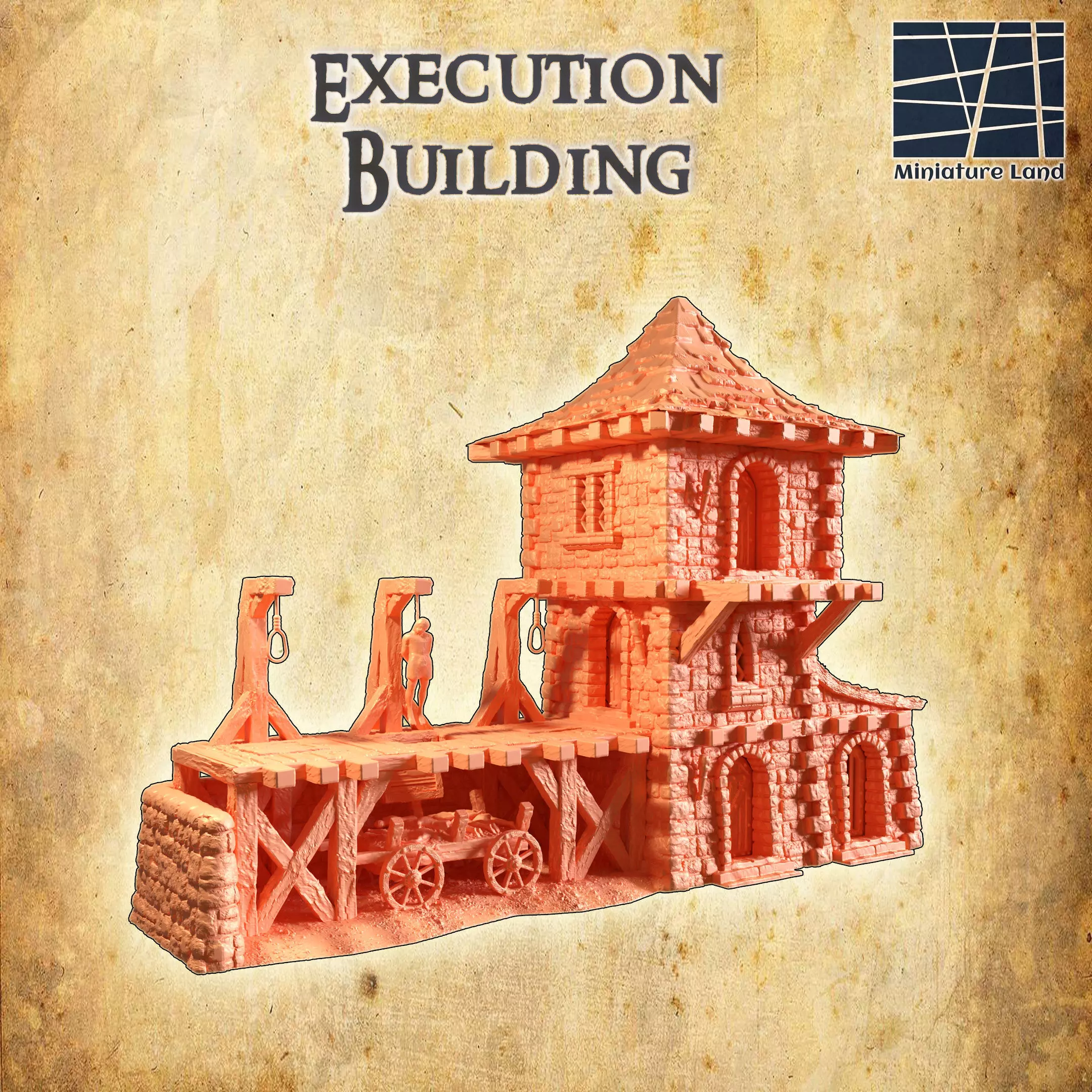 Execution Building Tabletop Terrain 28 mm 3D print model