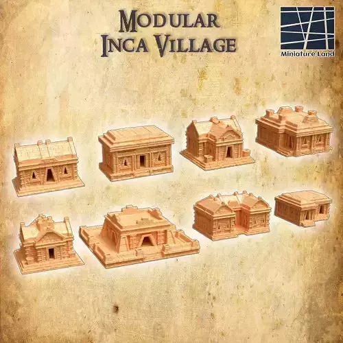 Modular Inca Village Tabletop Terrain 28 mm