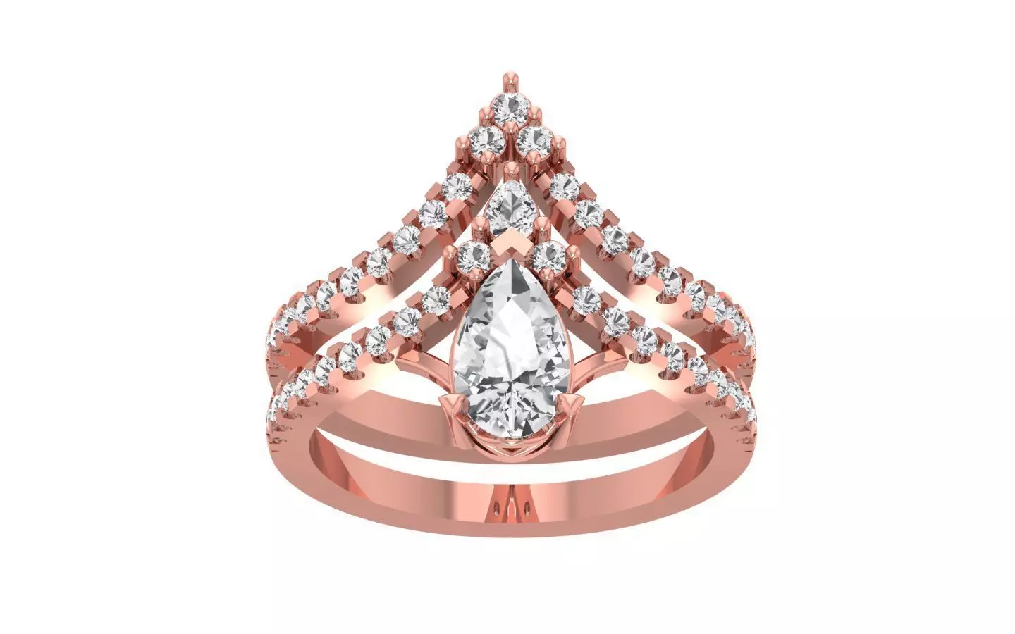 Women Wedding Engagement Bridal Ring Set 3D print model