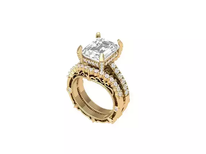 Emerald Solitaire Art Deco Ring