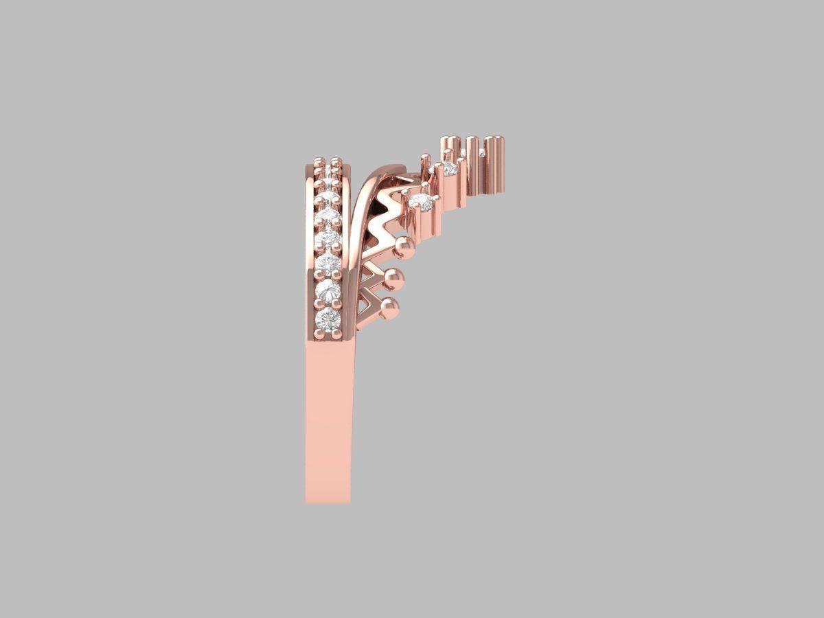 Crown Diamond Ring 3D print model_3