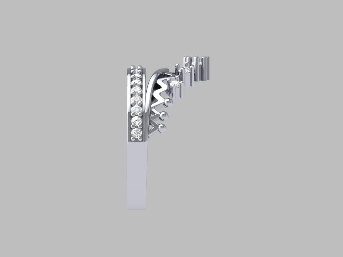 Crown Diamond Ring 3D print model_4
