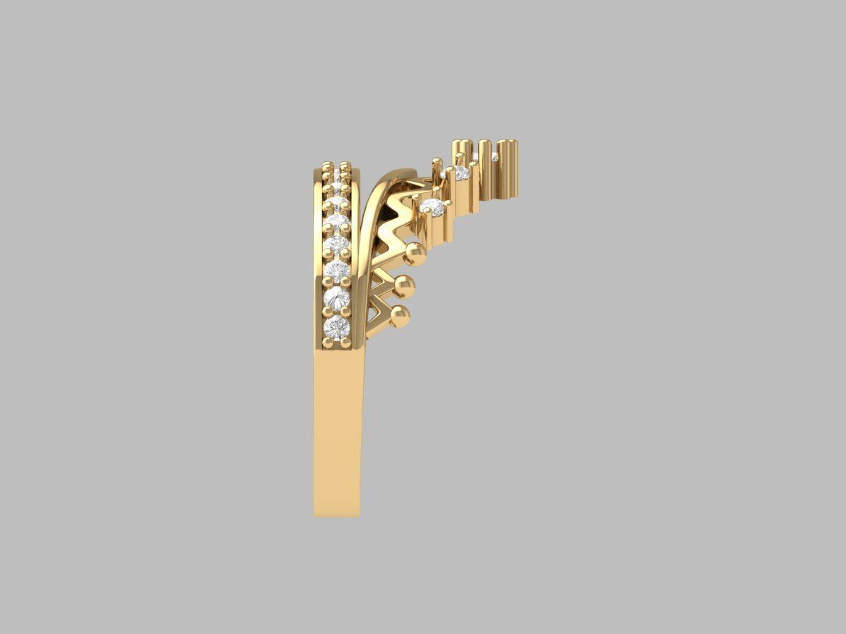 Crown Diamond Ring 3D print model_1