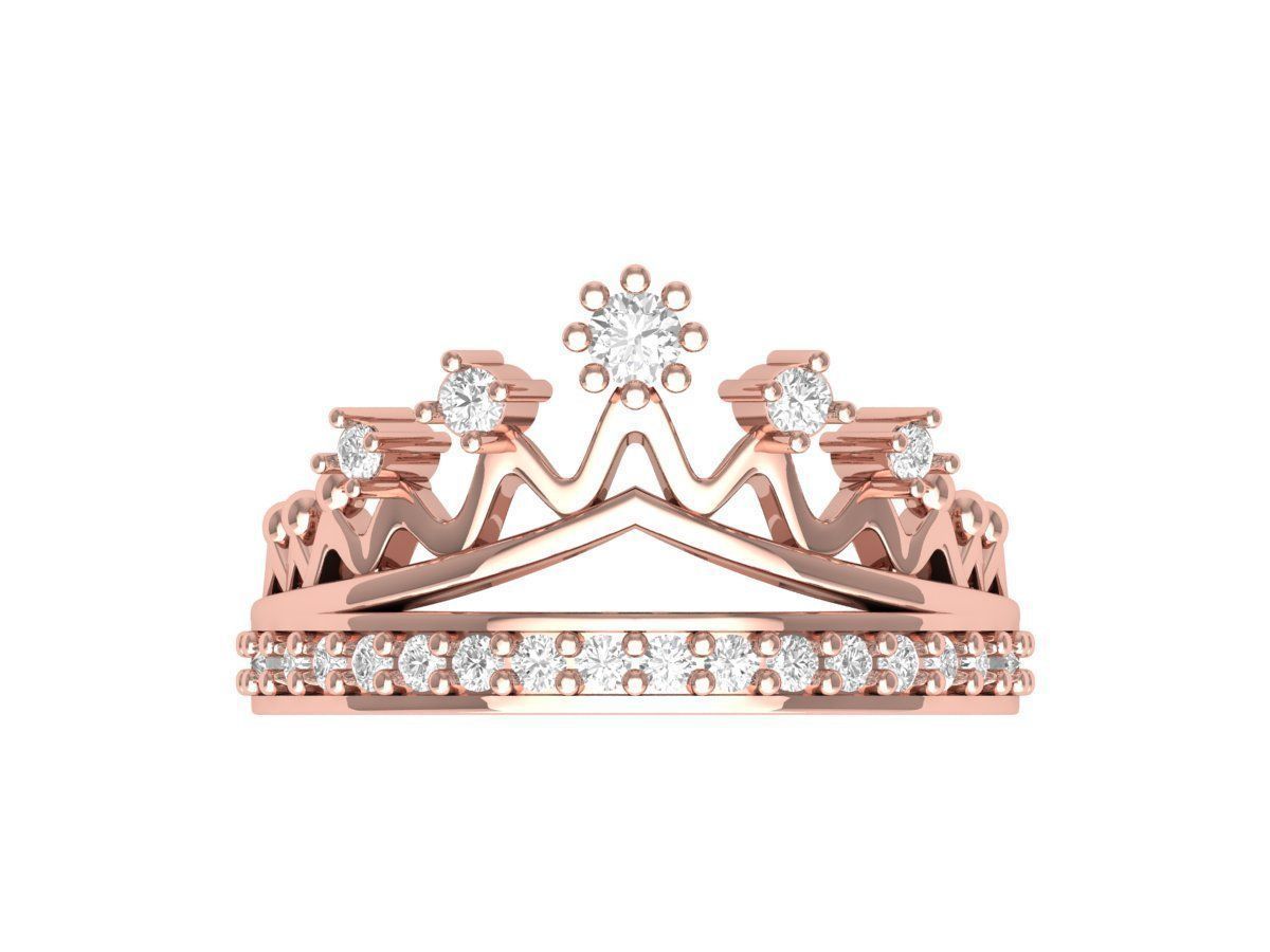 Crown Diamond Ring 3D print model_8