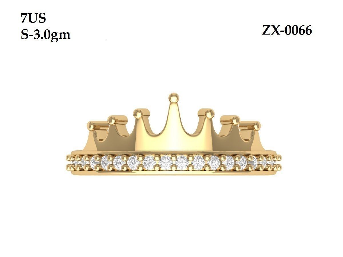 Crown Wedding Ring 3D print model_4
