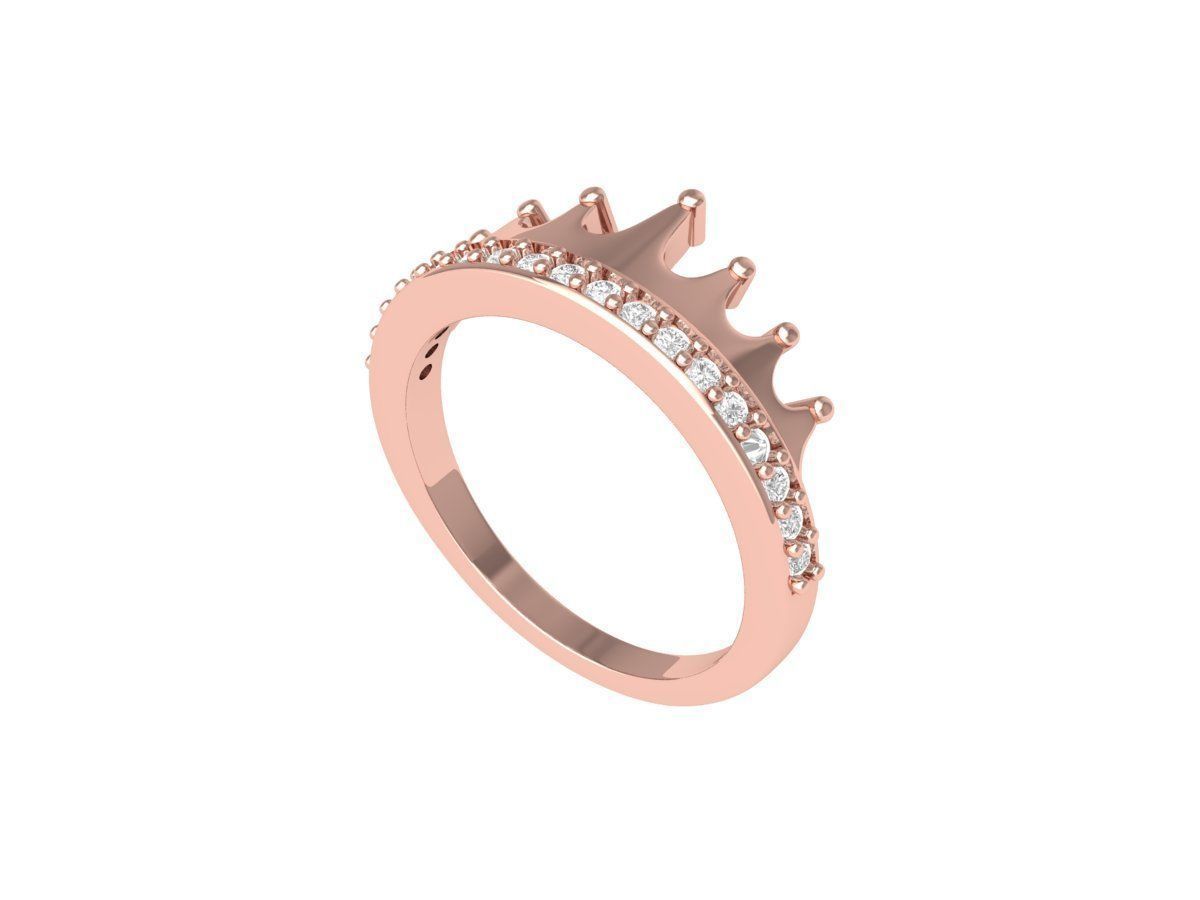 Crown Wedding Ring 3D print model_3