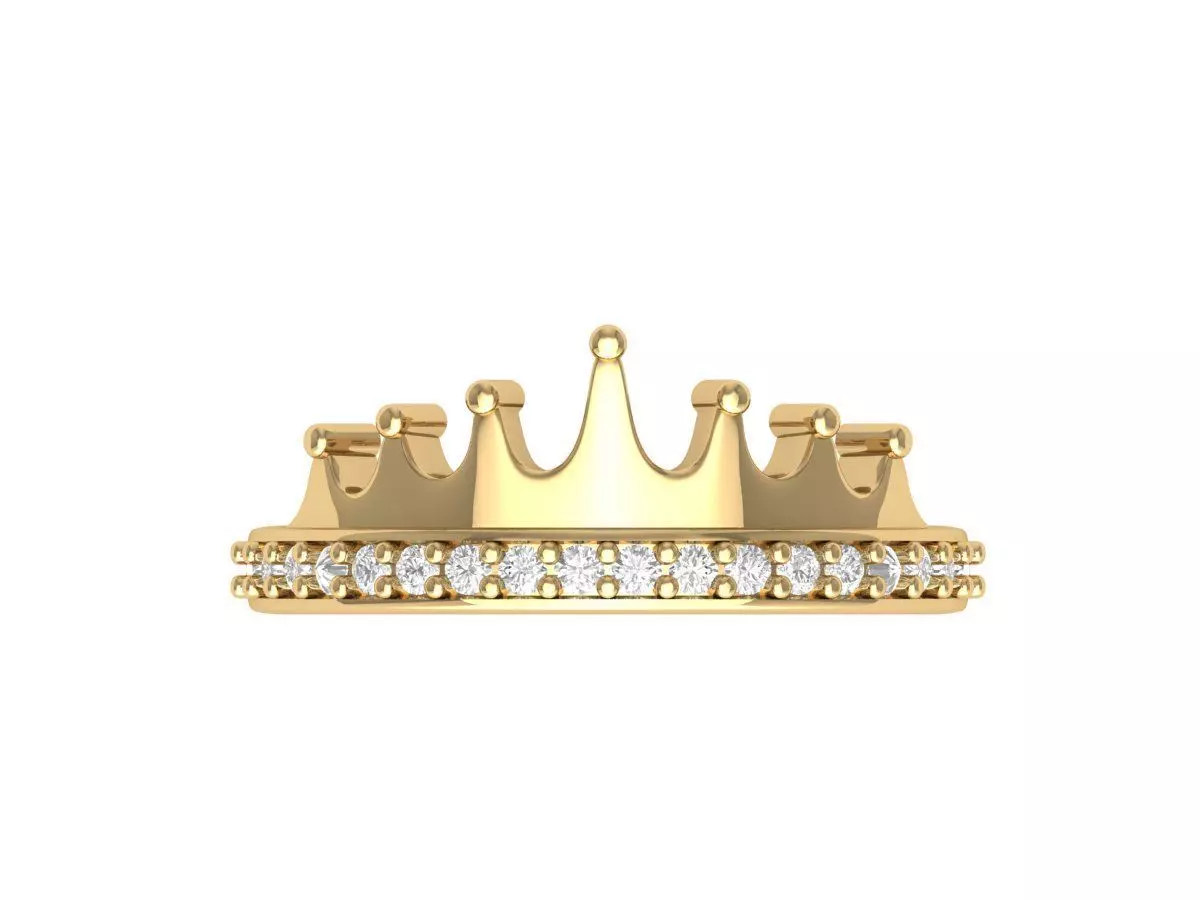 Crown Wedding Ring 3D print model_0