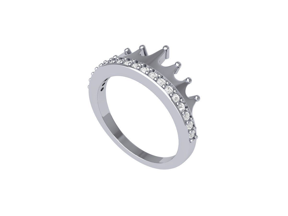 Crown Wedding Ring 3D print model_6