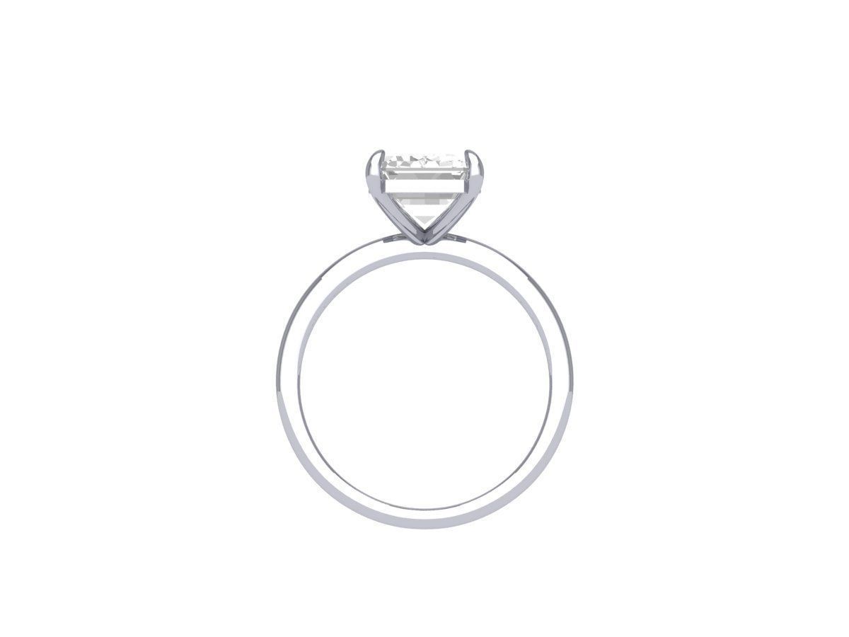 Emerald Solitaire Ring 3D print model_9