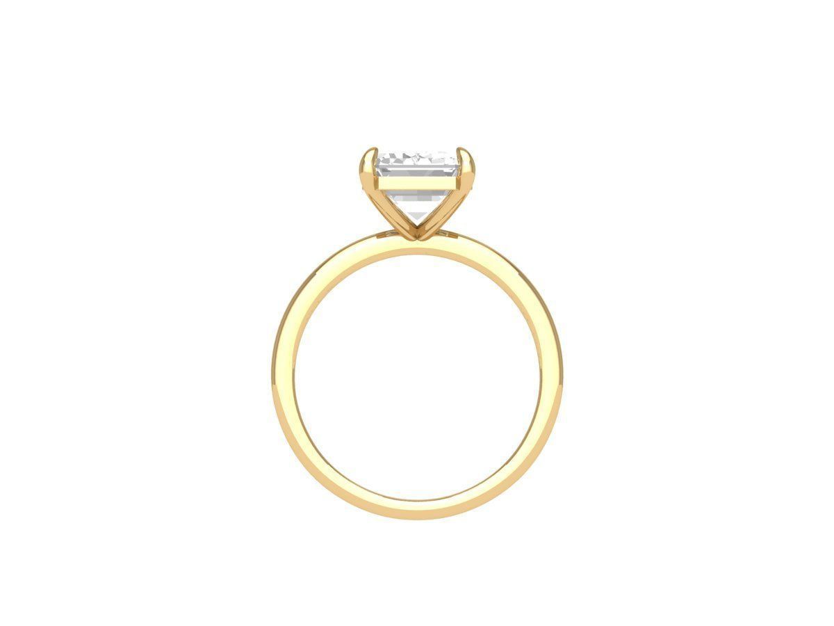Emerald Solitaire Ring 3D print model_8
