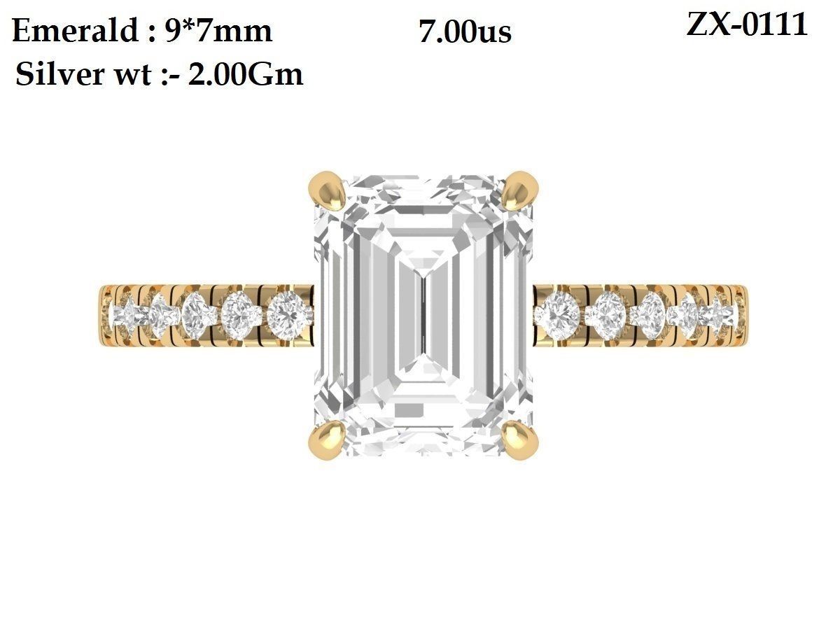 Emerald Art Deco Ring 3D print model_3