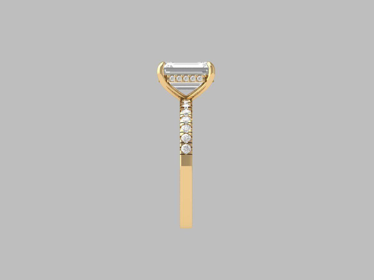 Emerald Art Deco Ring 3D print model_11