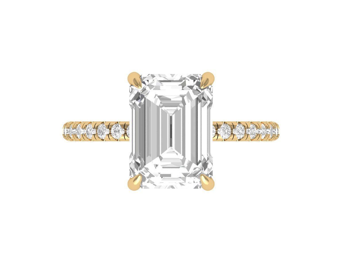 Emerald Solitaire Ring 3D print model_3