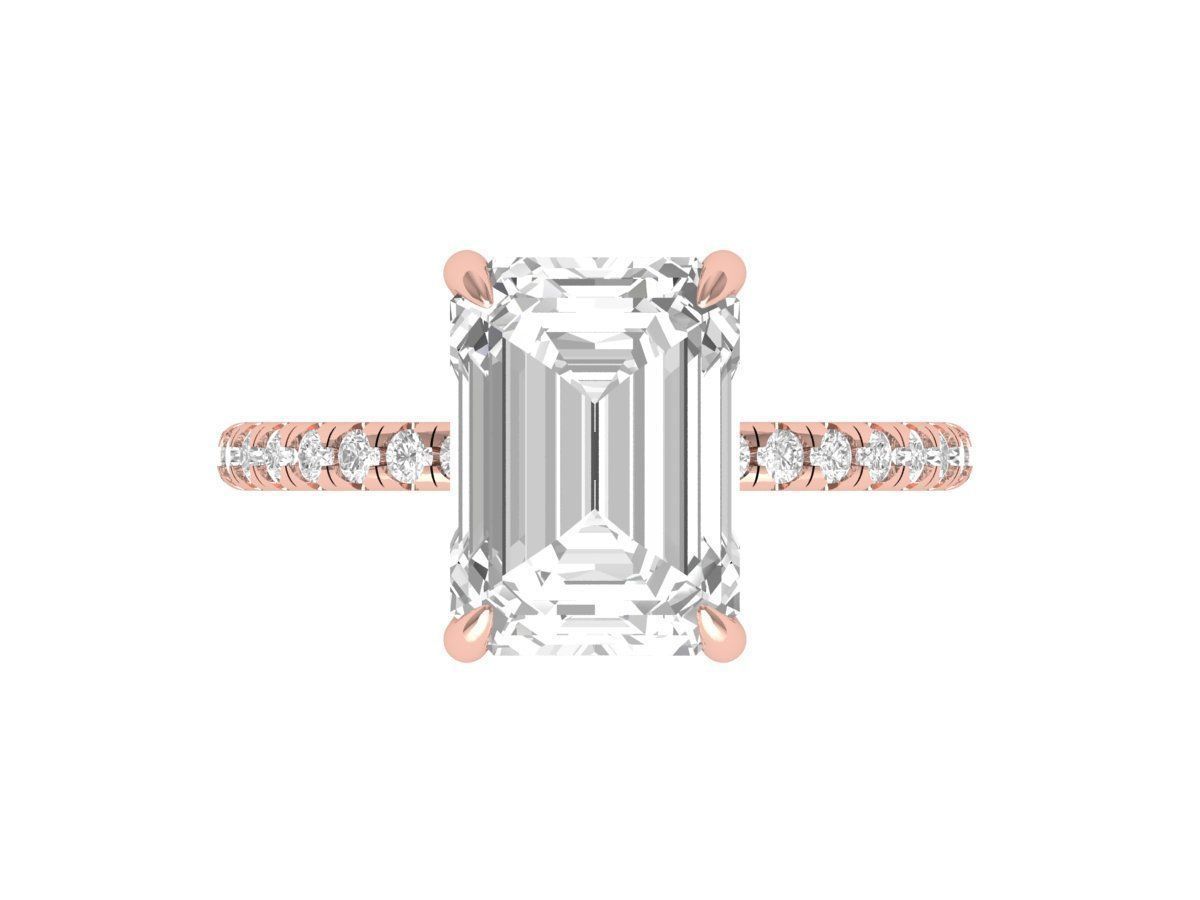 Emerald Solitaire Ring 3D print model_4