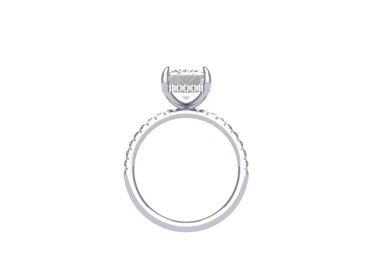 Emerald Solitaire Ring 3D print model_7