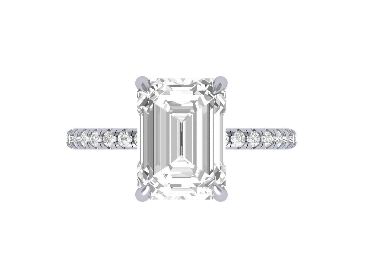 Emerald Solitaire Ring 3D print model_1