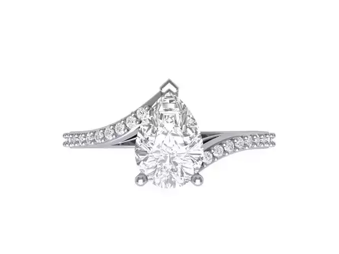 Pear Solitaire Ring