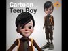 Cartoon Teen Boy Rigged Low-poly 3D model_1