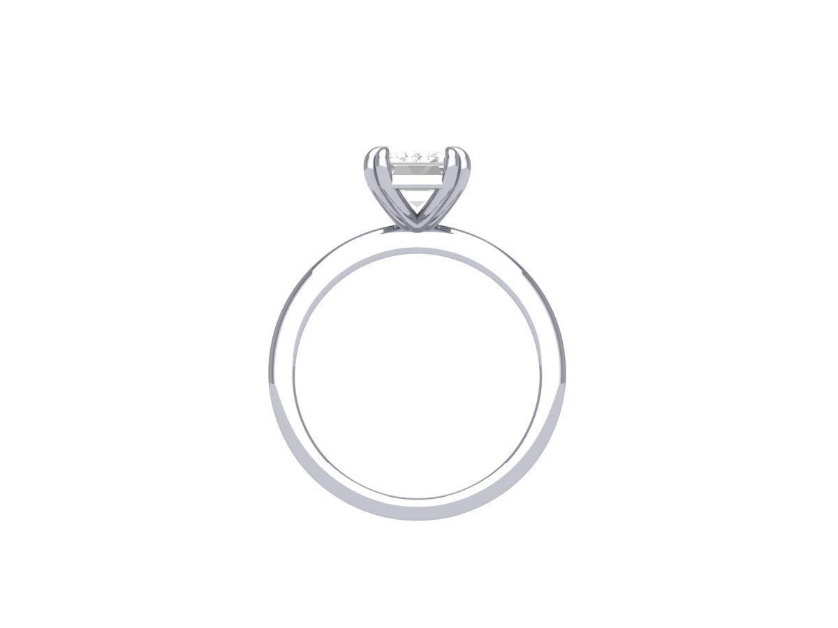 Emerald Solitaire Art Deco Ring 3D print model_9