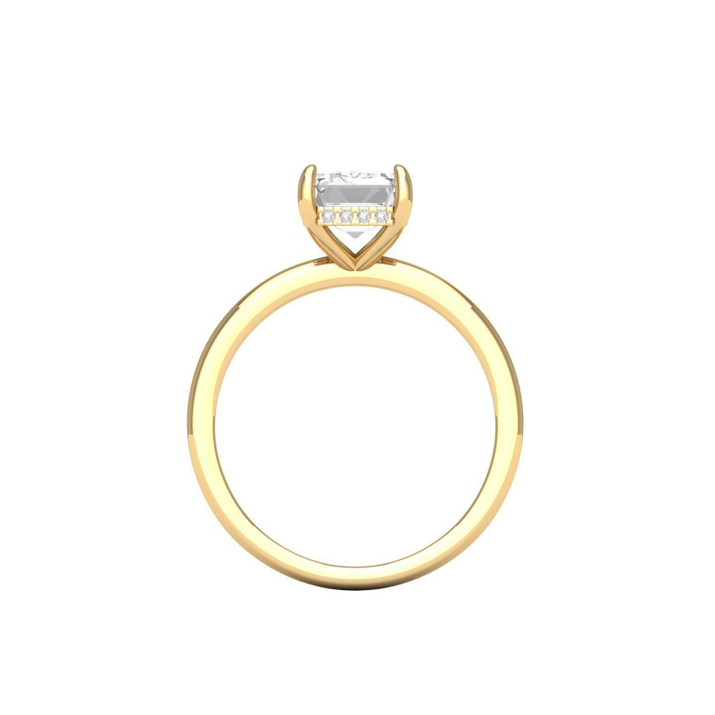 Emerald Solitaire Ring 3D print model_5
