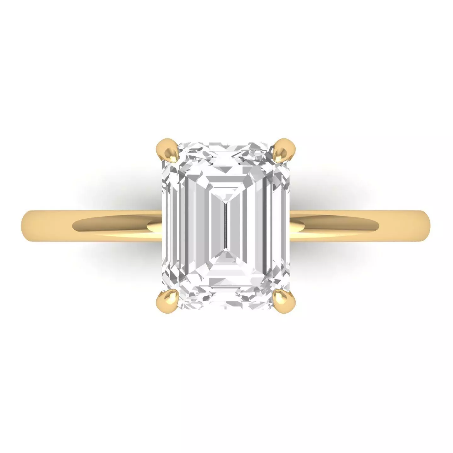 Emerald Solitaire Ring 3D print model_0