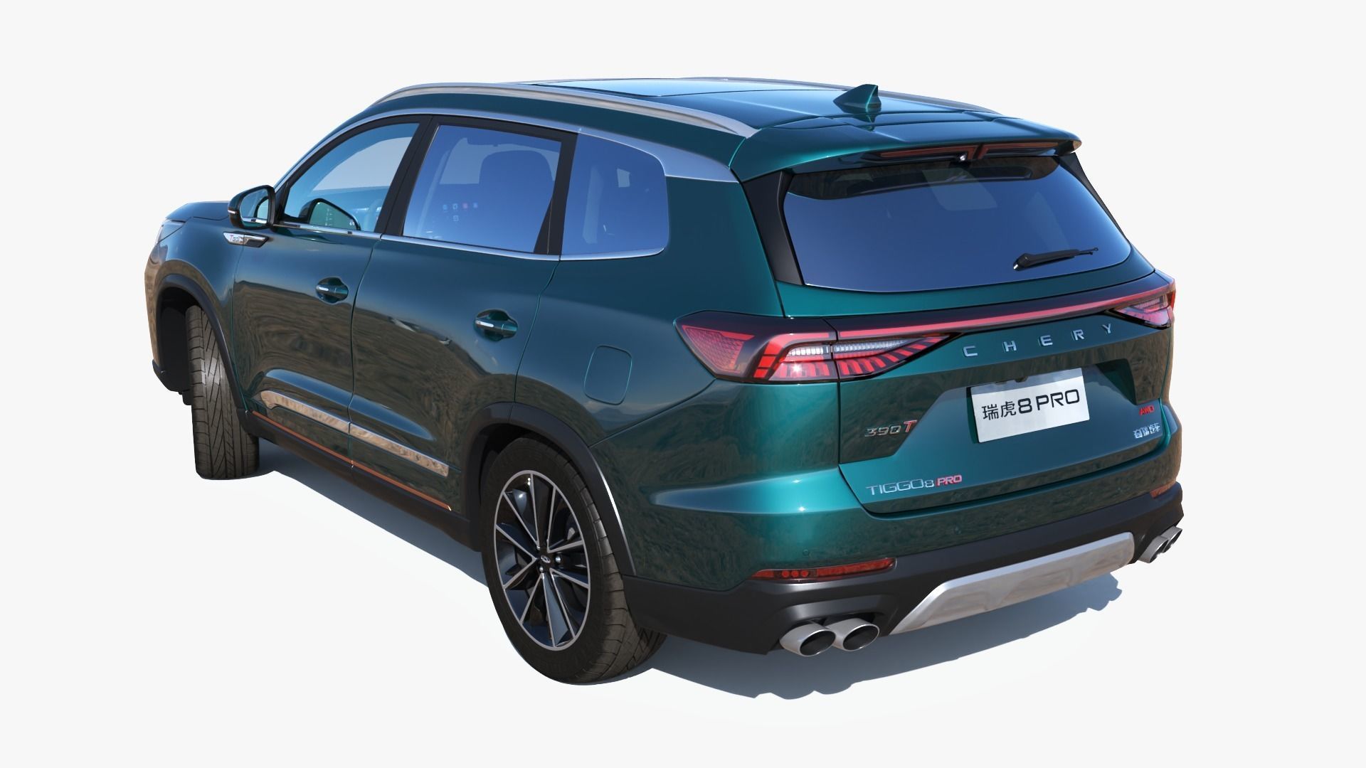 Chery Tiggo 8 PRO AWD 2023 with interior  Low-poly 3D model_14