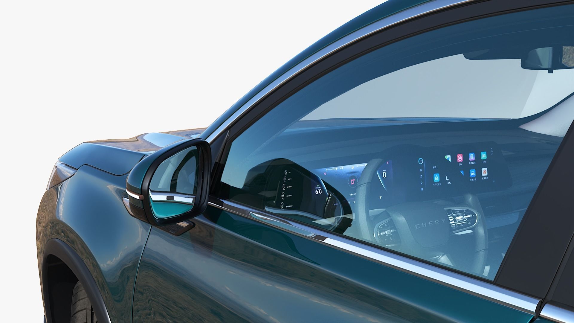 Chery Tiggo 8 PRO AWD 2023 with interior  Low-poly 3D model_6