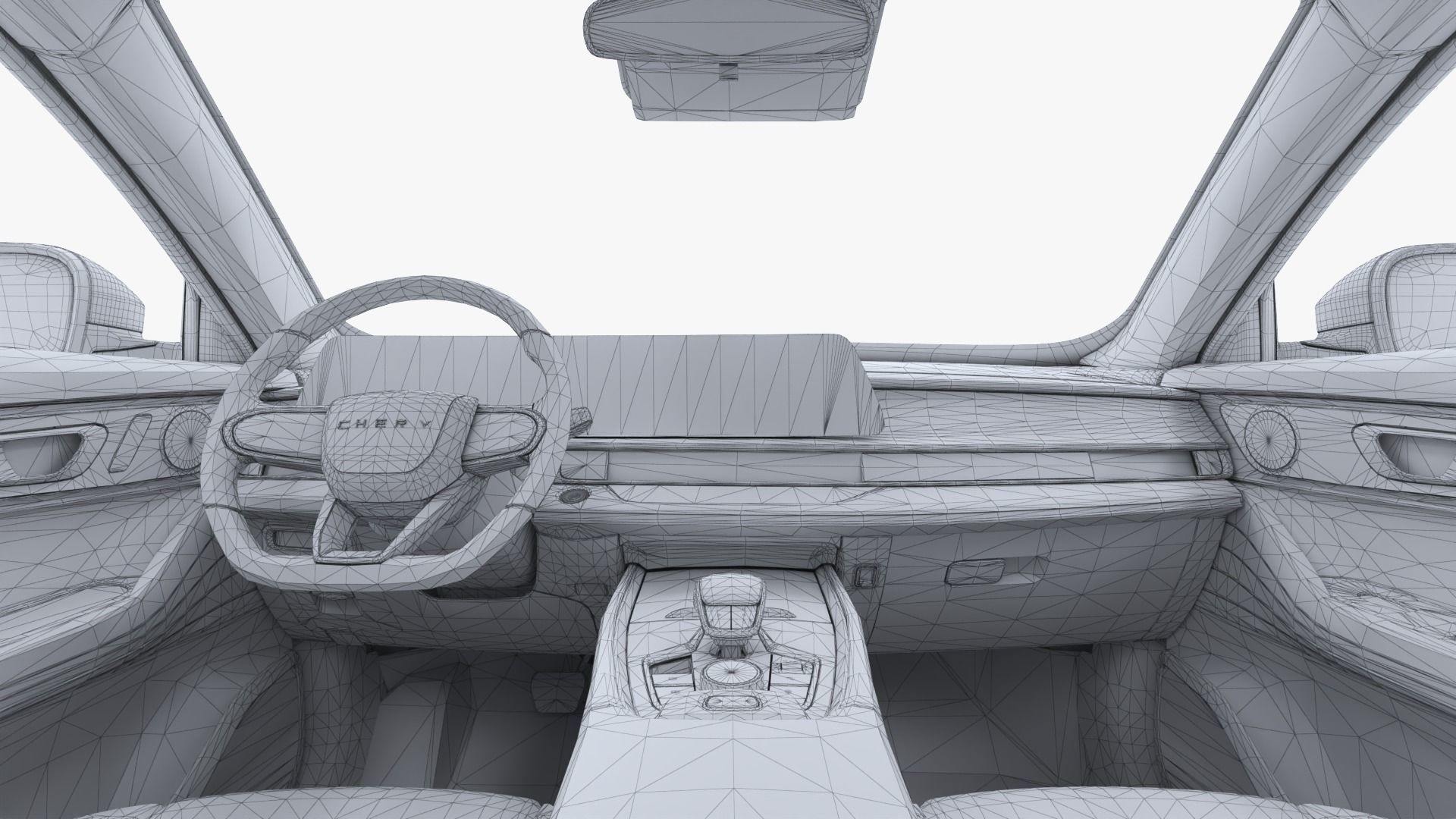 Chery Tiggo 8 PRO AWD 2023 with interior  Low-poly 3D model_18