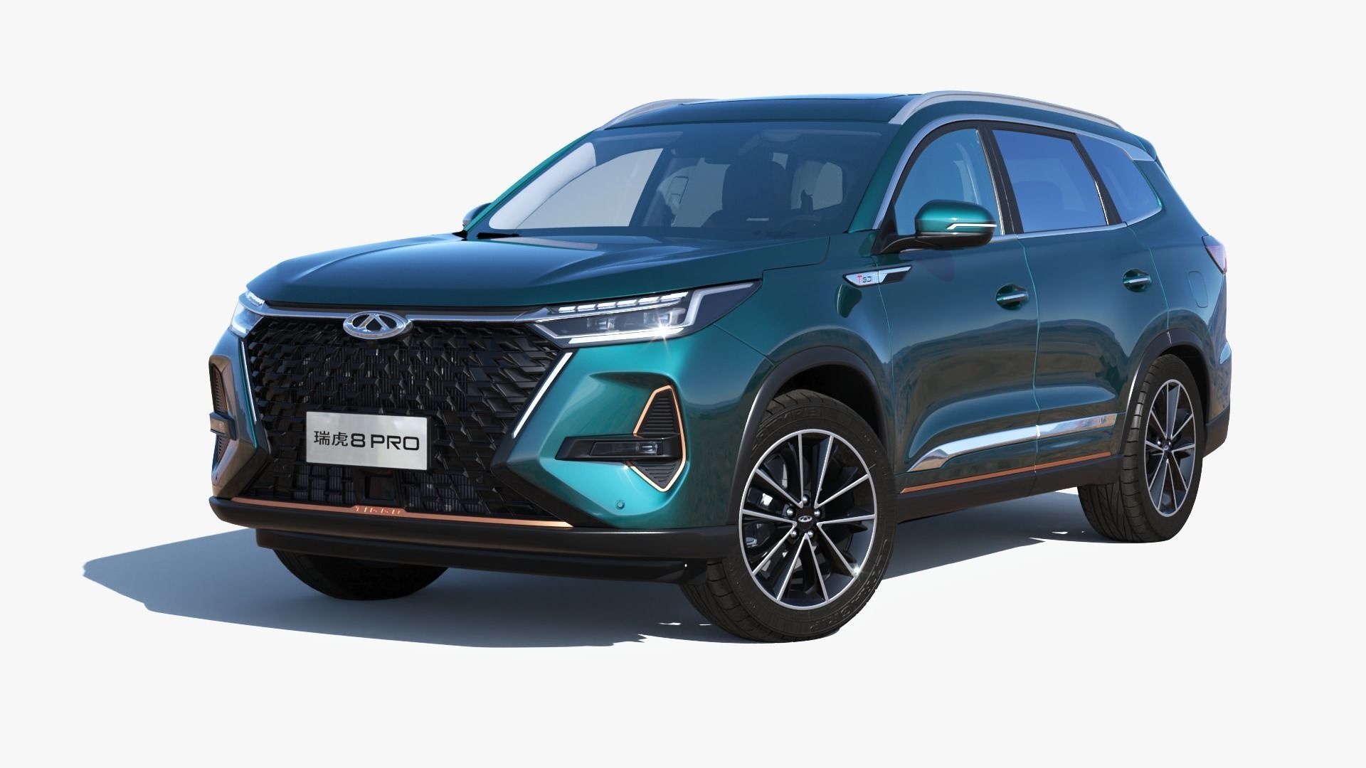 Chery Tiggo 8 PRO AWD 2023 with interior  Low-poly 3D model_2