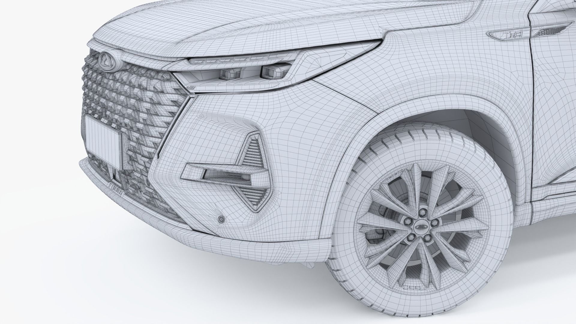 Chery Tiggo 8 PRO AWD 2023 with interior  Low-poly 3D model_16