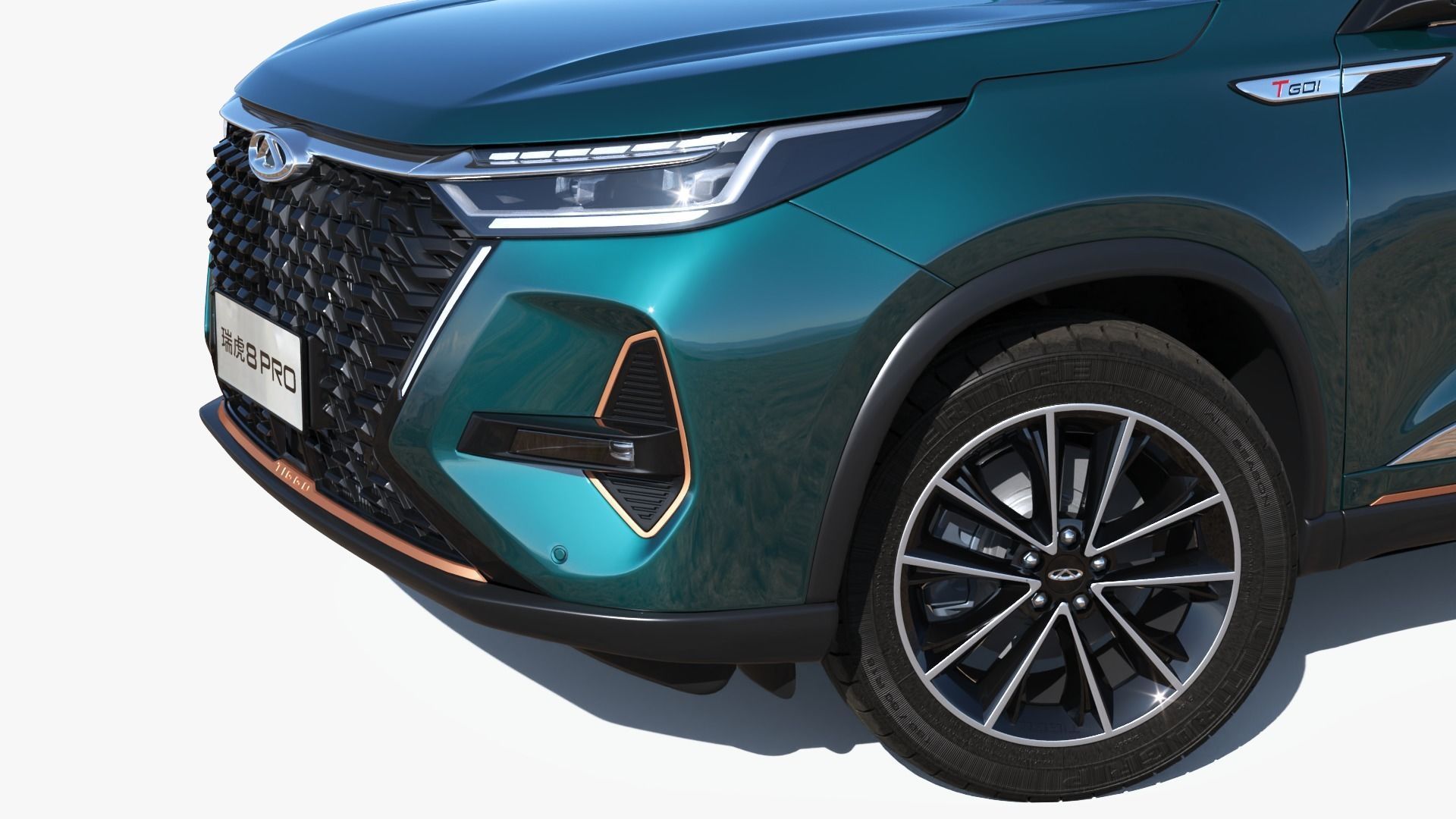 Chery Tiggo 8 PRO AWD 2023 with interior  Low-poly 3D model_5