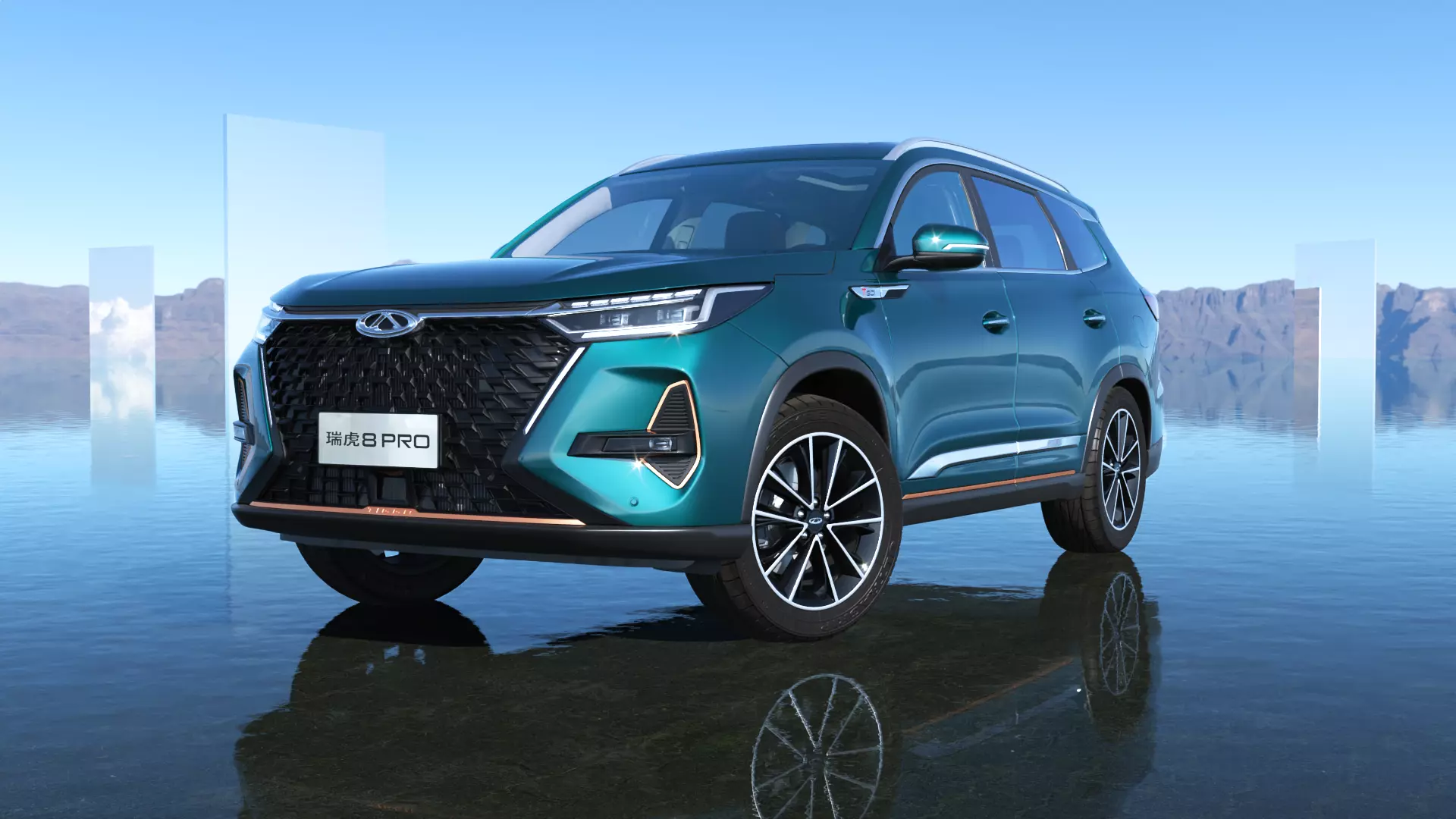 Chery Tiggo 8 PRO AWD 2023 with interior  Low-poly 3D model_0