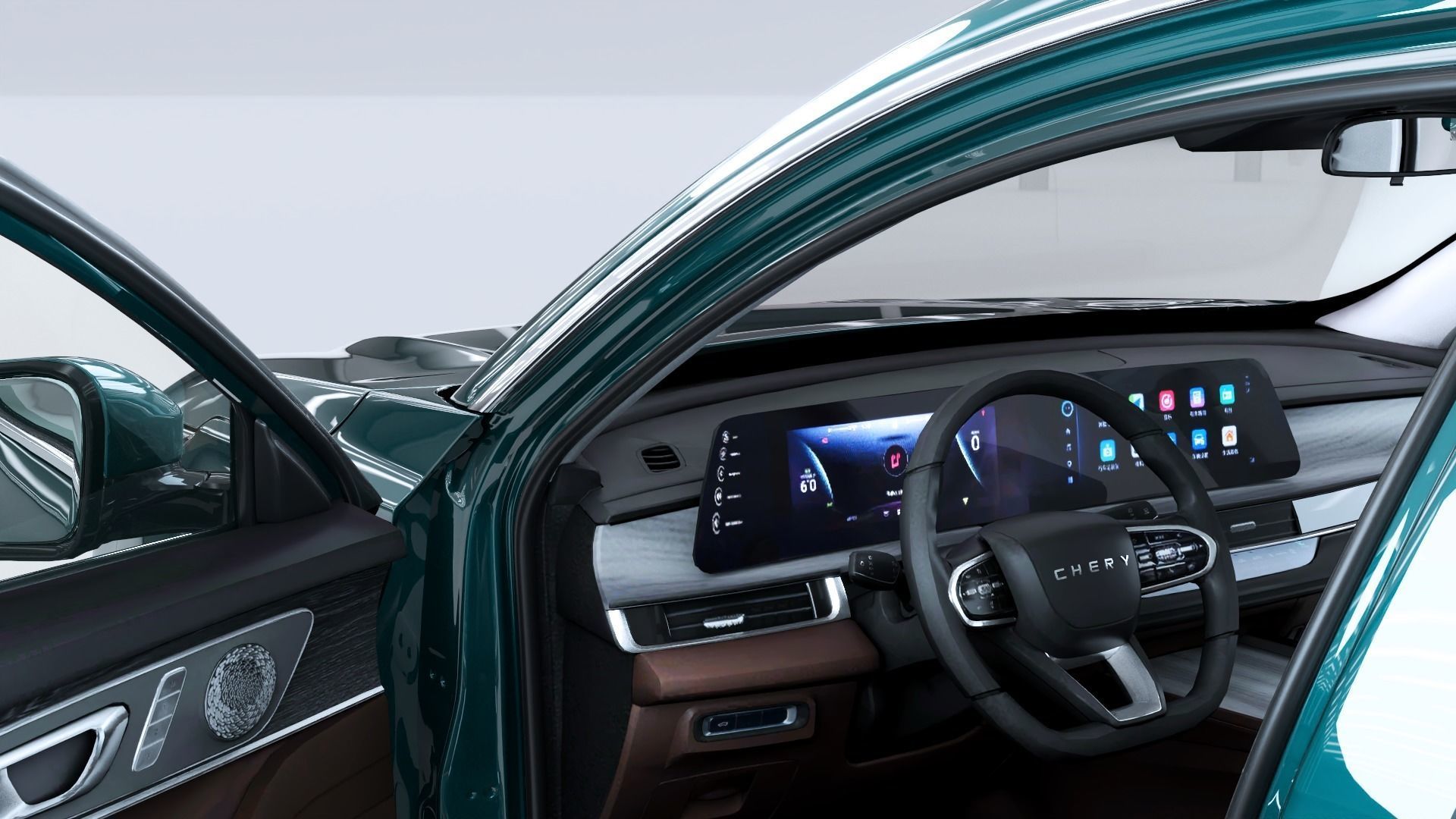 Chery Tiggo 8 PRO AWD 2023 with interior  Low-poly 3D model_8