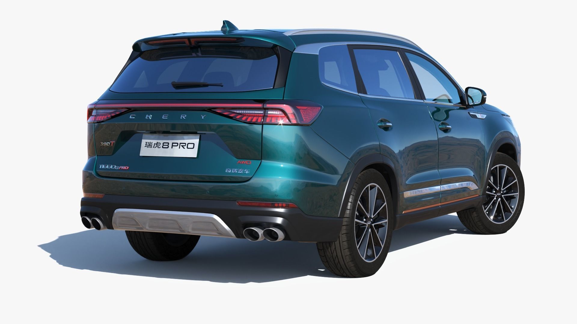 Chery Tiggo 8 PRO AWD 2023 with interior  Low-poly 3D model_13