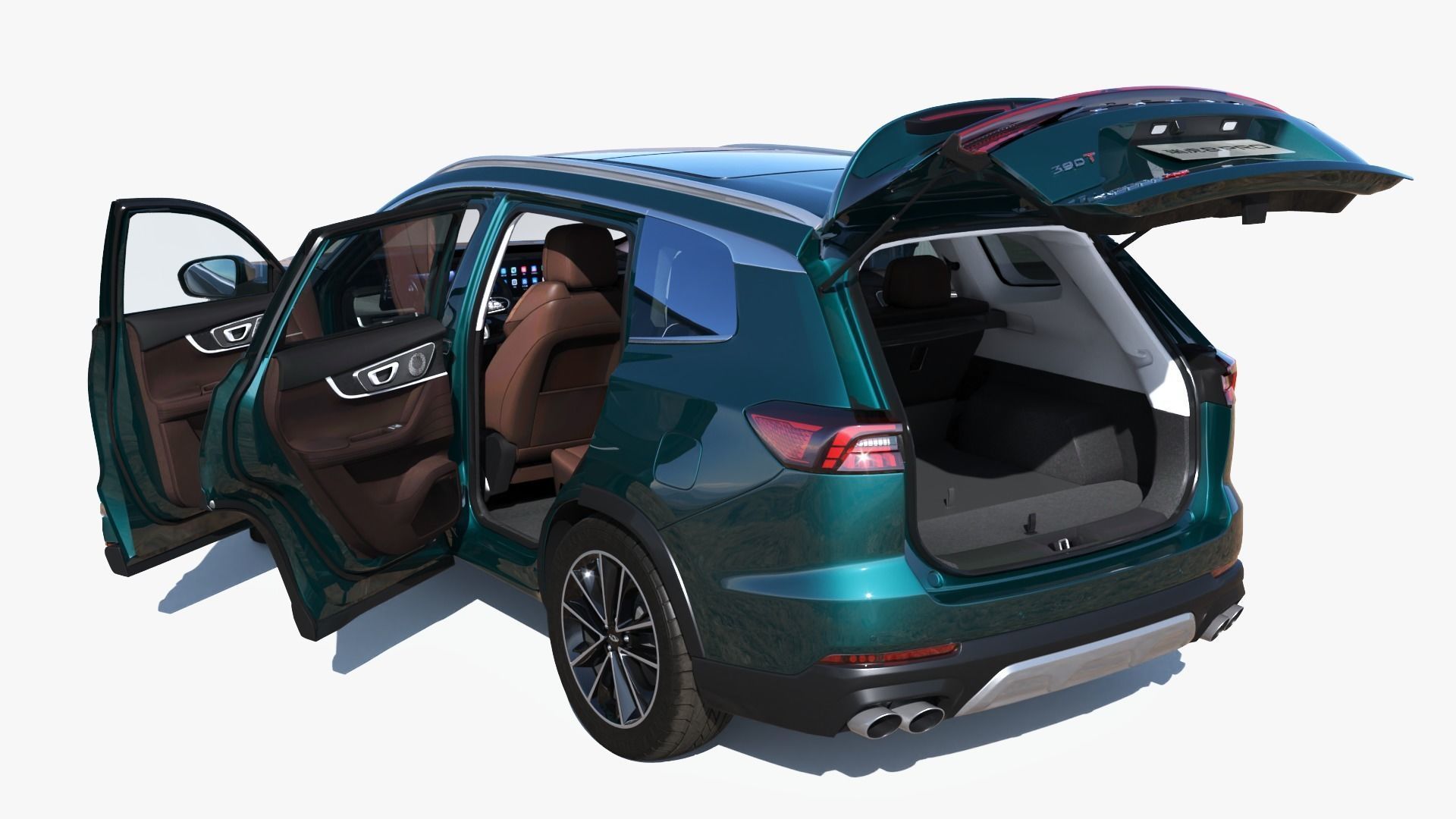 Chery Tiggo 8 PRO AWD 2023 with interior  Low-poly 3D model_11