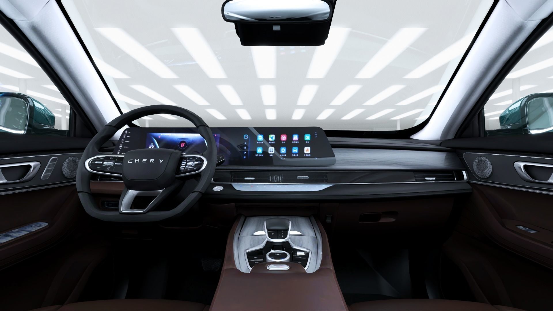 Chery Tiggo 8 PRO AWD 2023 with interior  Low-poly 3D model_9