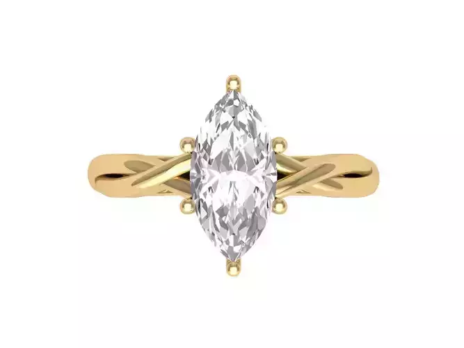Marquise Solitaire Infinity Ring 