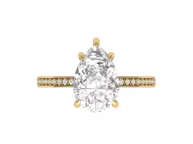  Pear Solitaire Ring