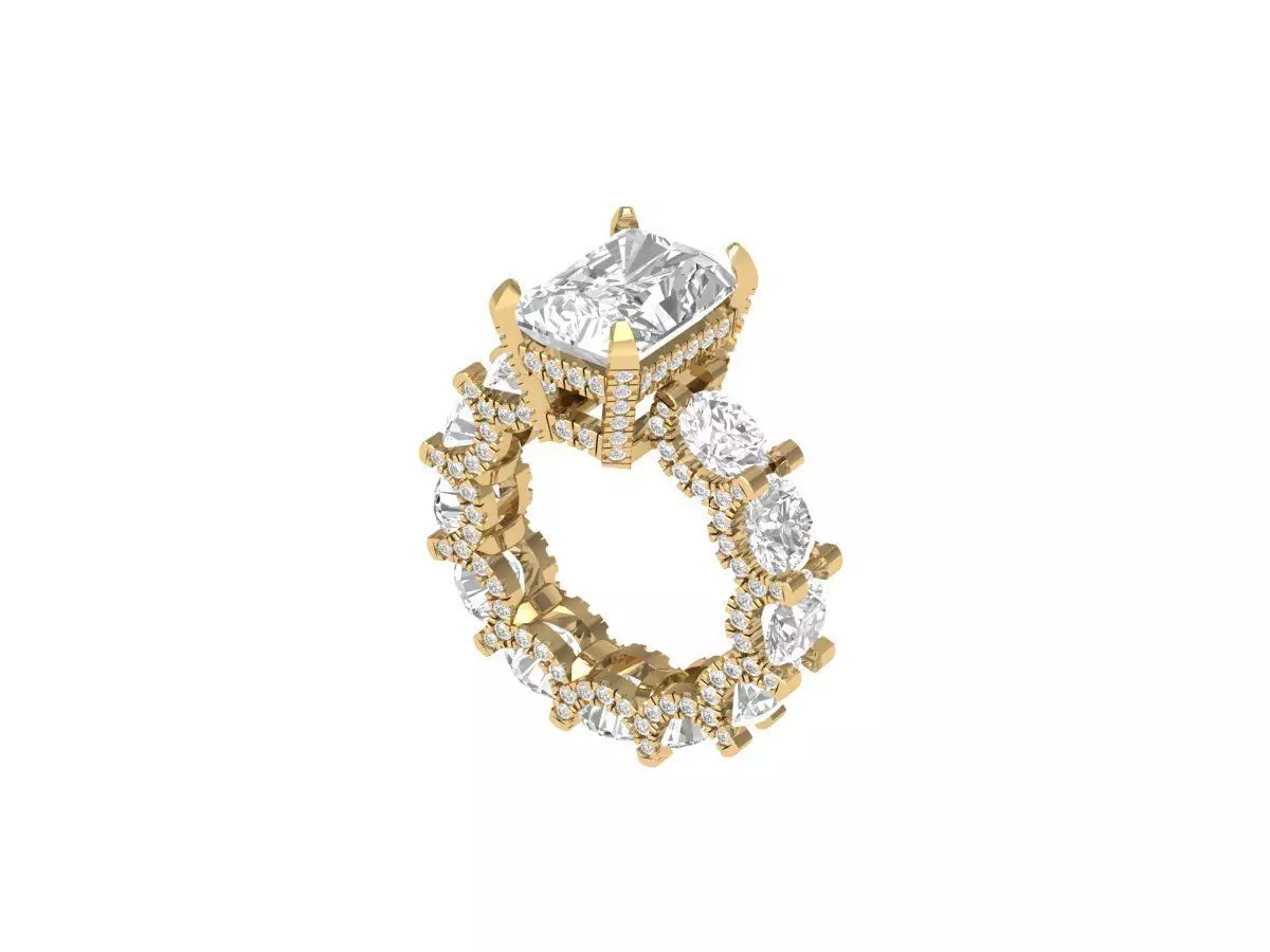 Emerald Art Deco Ring 3D print model