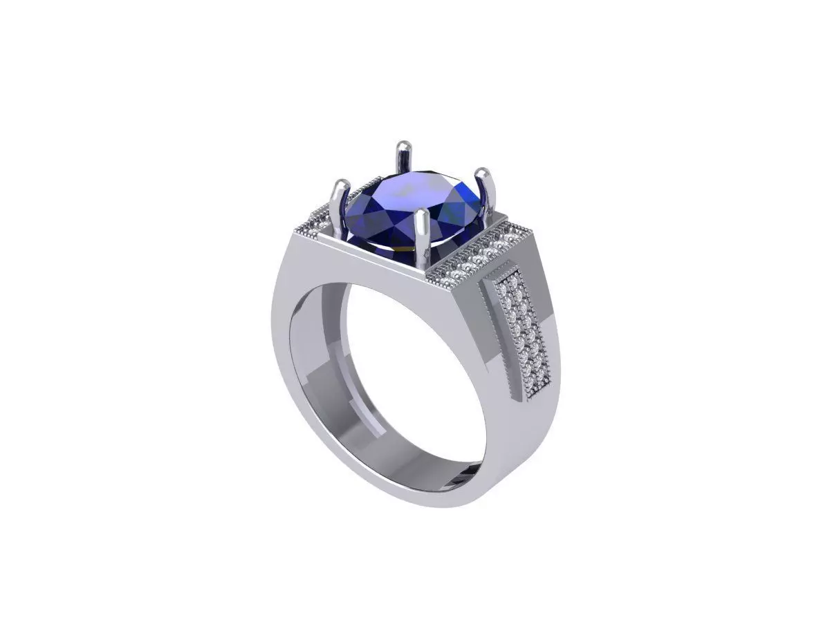 Oval Art Deco Ring 3D print model