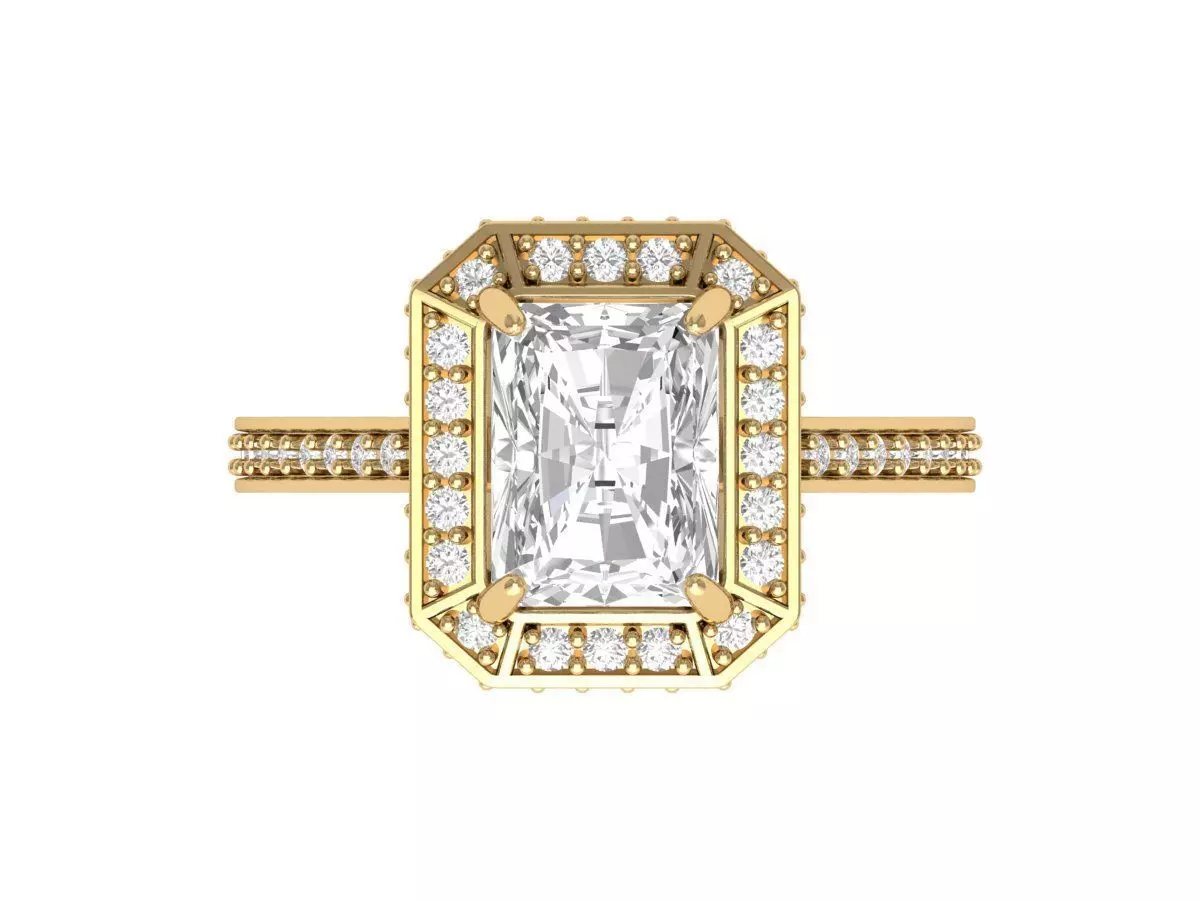 Emerald Art Deco Ring 3D print model